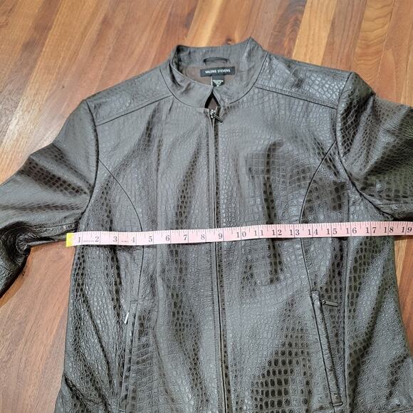 Valerie Stevens Leather Moto Jacket Size Medium - Picture 6 of 7